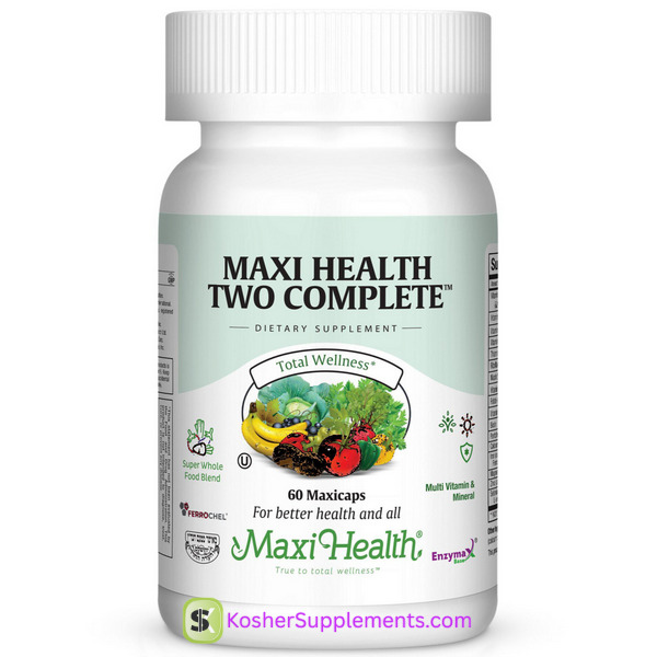 Maxi Health Two Complete 60 Capsules Kosher Multivitamin